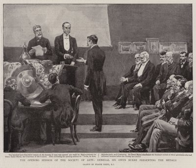 The Opening Session of the Society of Arts, General Sir Owen Burne Presenting the Medals by Frank Dadd